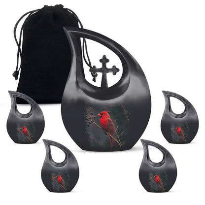 Cardinal Bird Design Large Cremation Urn