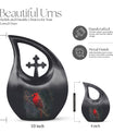 Cardinal Bird Design Large Cremation Urn