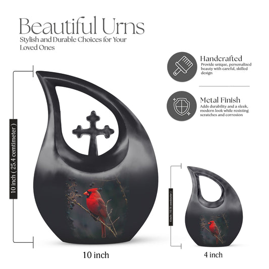 Cardinal Bird Design Large Cremation Urn