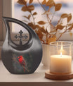 Cardinal Bird Design Large Cremation Urn