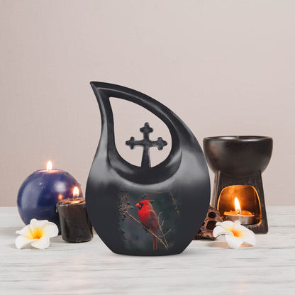 Cardinal Bird Design Large Cremation Urn