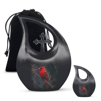 Cardinal Bird Design Large Cremation Urn