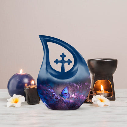 Purple Butterflies Urn