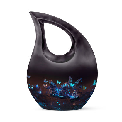 Blue Butterflies Urn