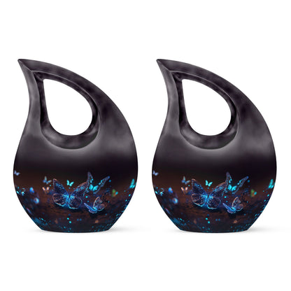 Blue Butterflies Urn
