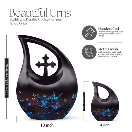 Blue Butterflies Urn