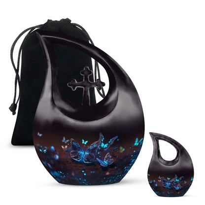 Blue Butterflies Urn