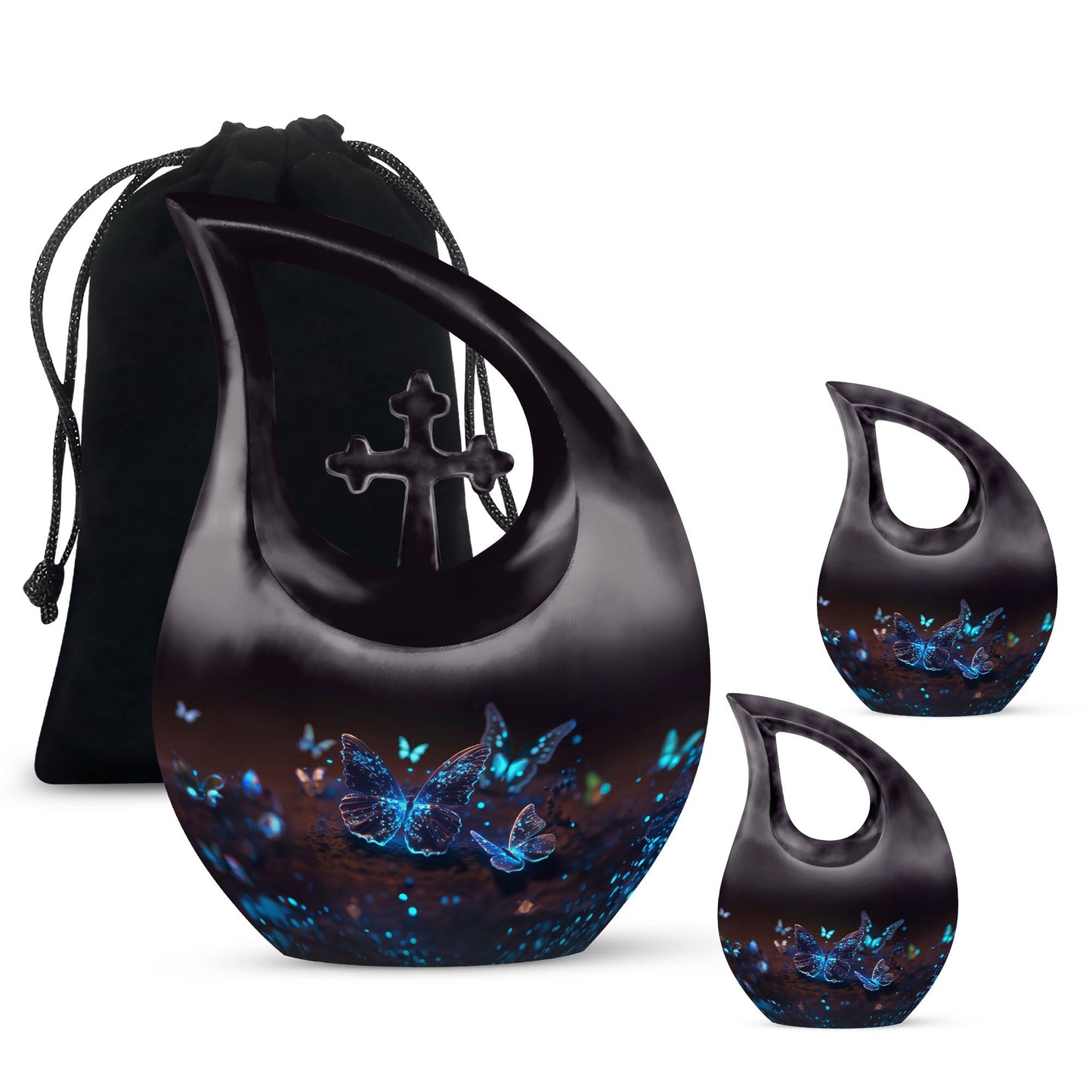 Blue Butterflies Urn