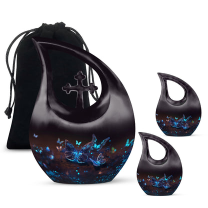 Blue Butterflies Urn