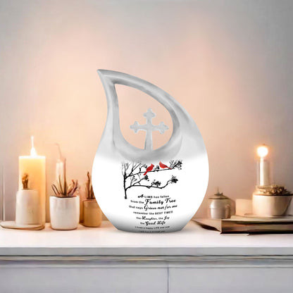 Beautiful Message cross drop design Aluminium Marble Urn