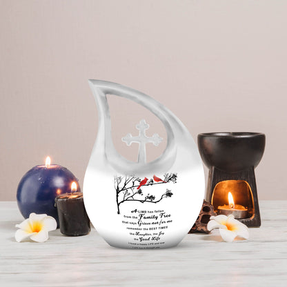 Beautiful Message cross drop design Aluminium Marble Urn