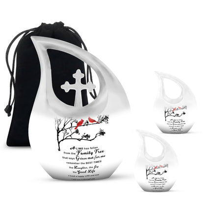 Beautiful Message cross drop design Aluminium Marble Urn