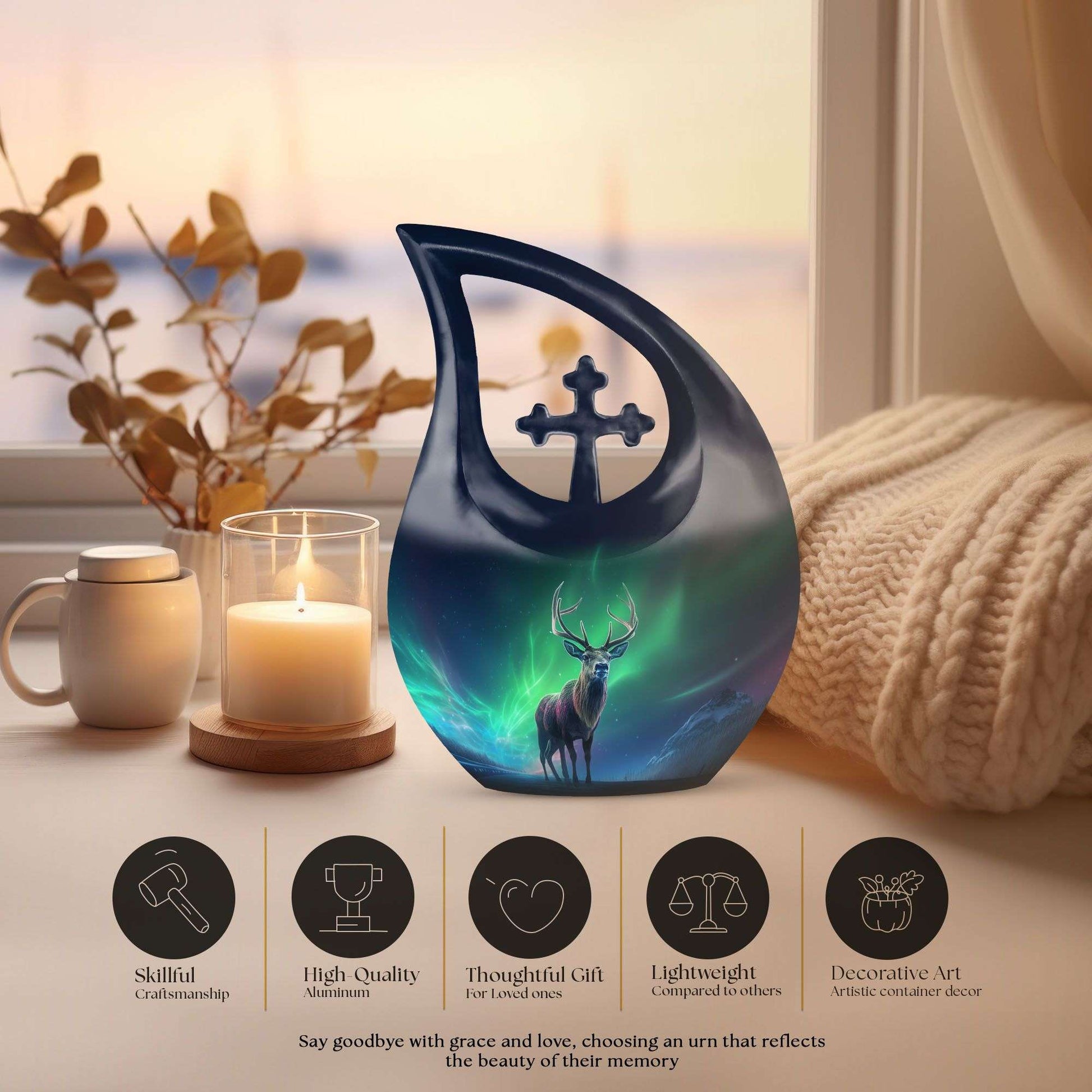 Aurora 10-inch Cross Drop urn