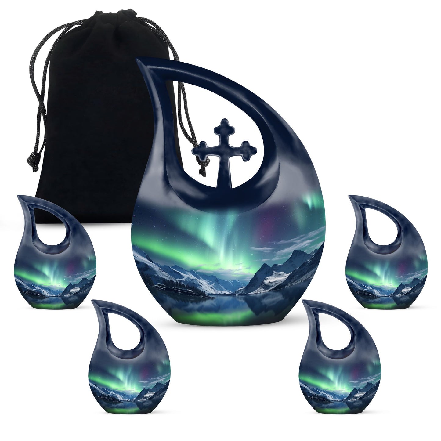 Aurora Cross Drop design human cremation urn