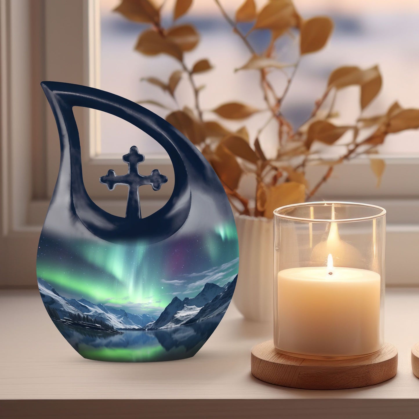 Aurora Cross Drop design human cremation urn