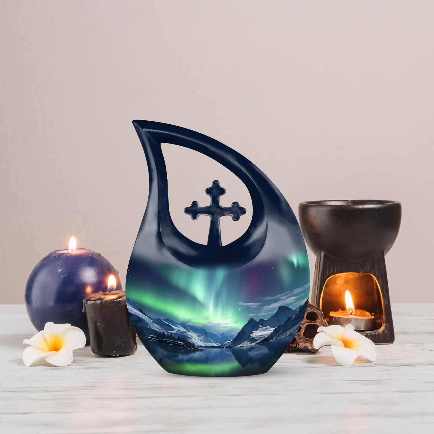 Aurora Cross Drop design human cremation urn