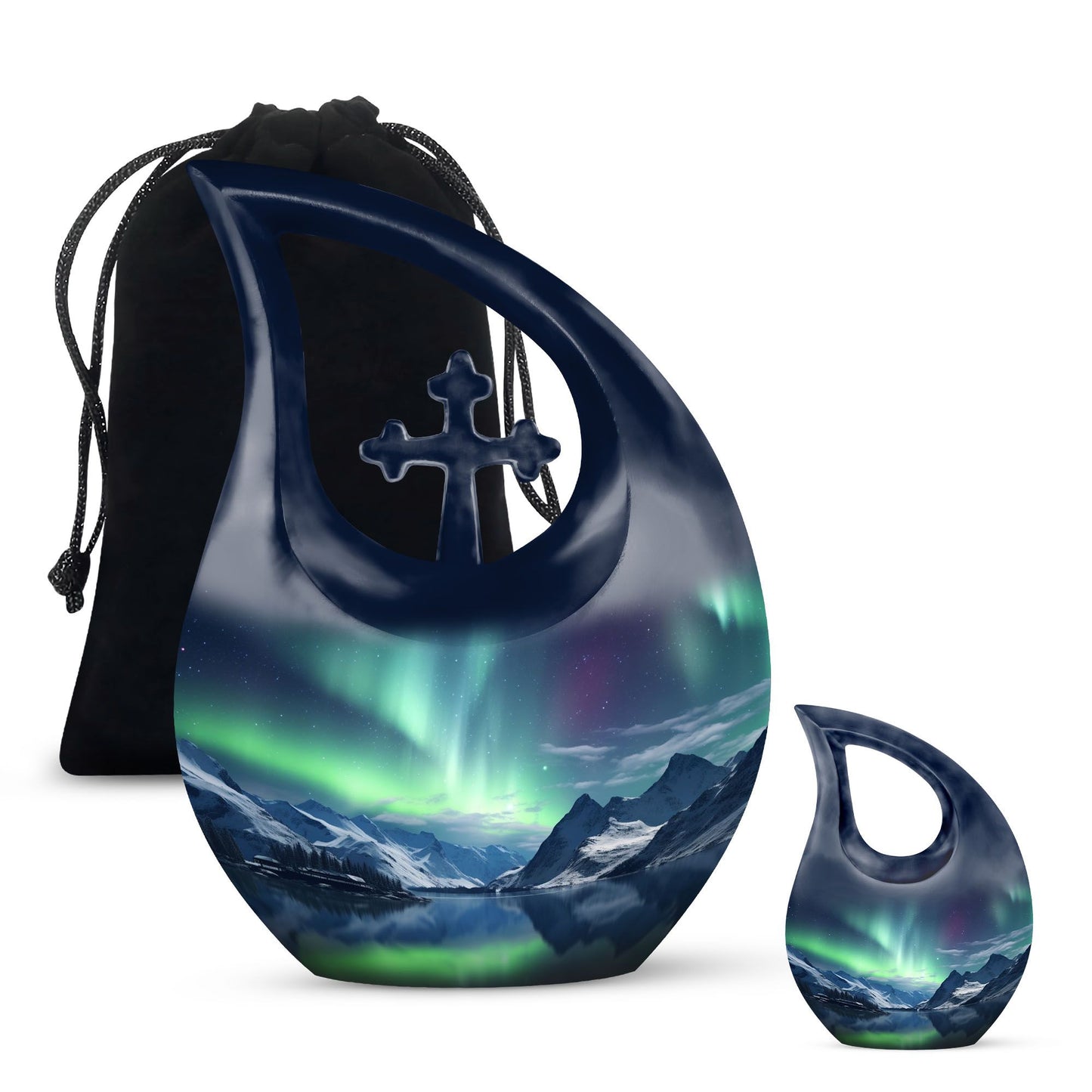 Aurora Cross Drop design human cremation urn