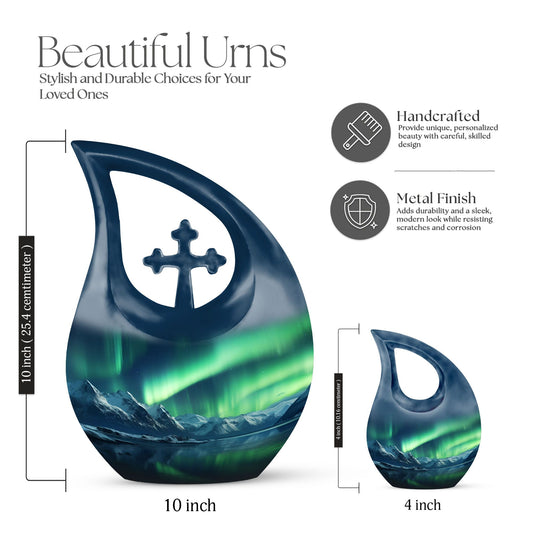 10 Inch Aurora Northern Lights Urn