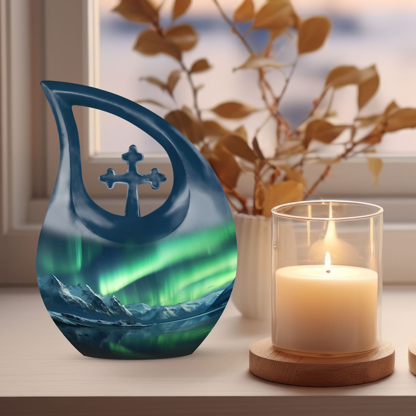 10 Inch Aurora Northern Lights Urn