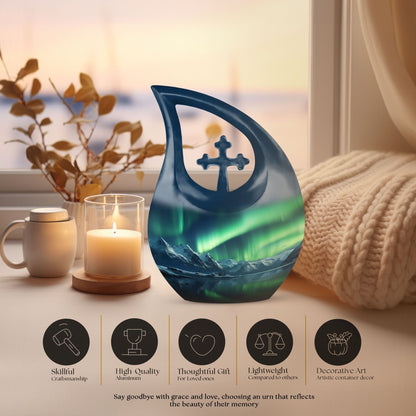 10 Inch Aurora Northern Lights Urn