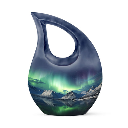 10 Inch Cross Drop Aurora Urn, 
