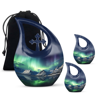 10 Inch Cross Drop Aurora Urn, 