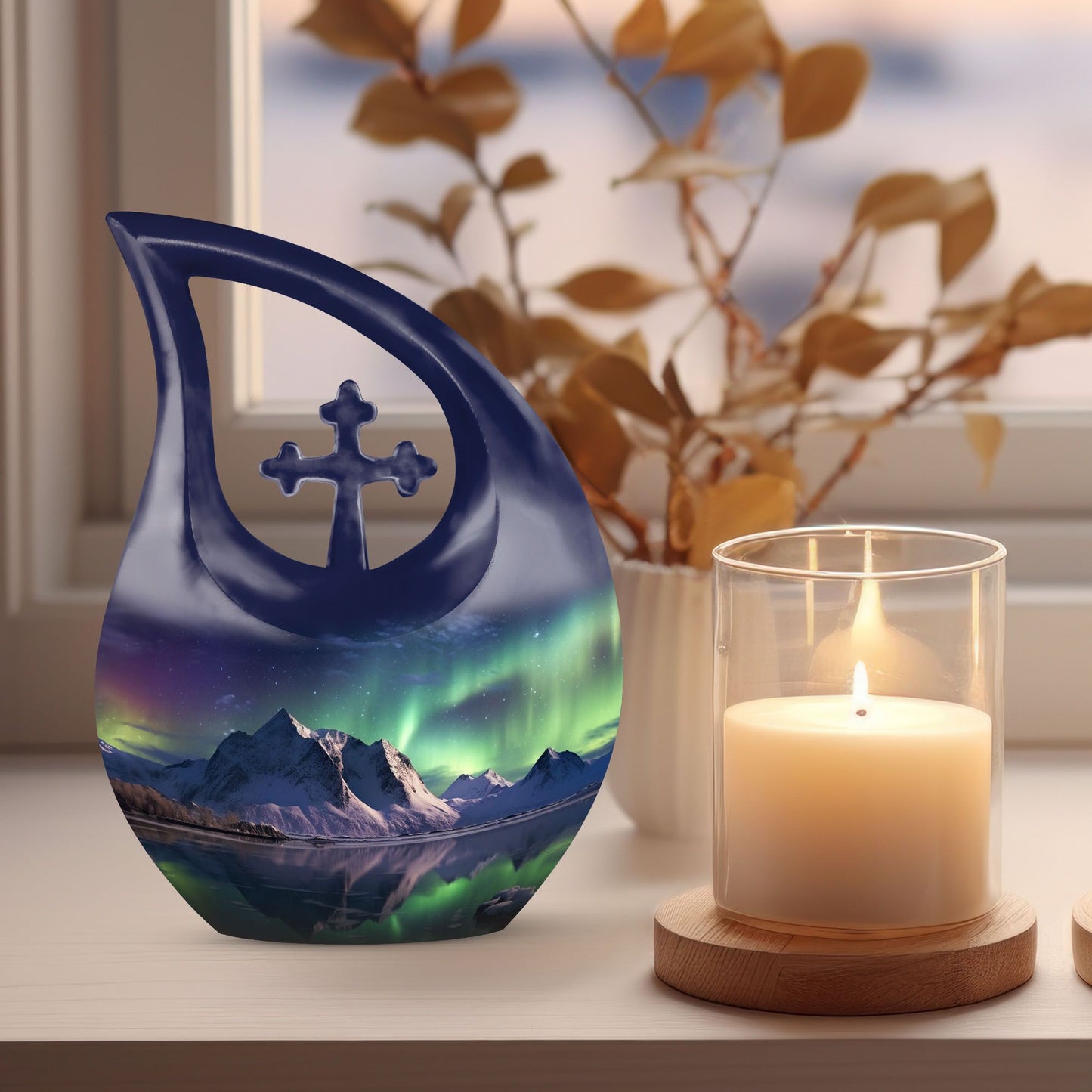 Aurora Urn, 10-inch Northern Lights Urn
