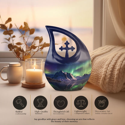 Aurora Urn, 10-inch Northern Lights Urn