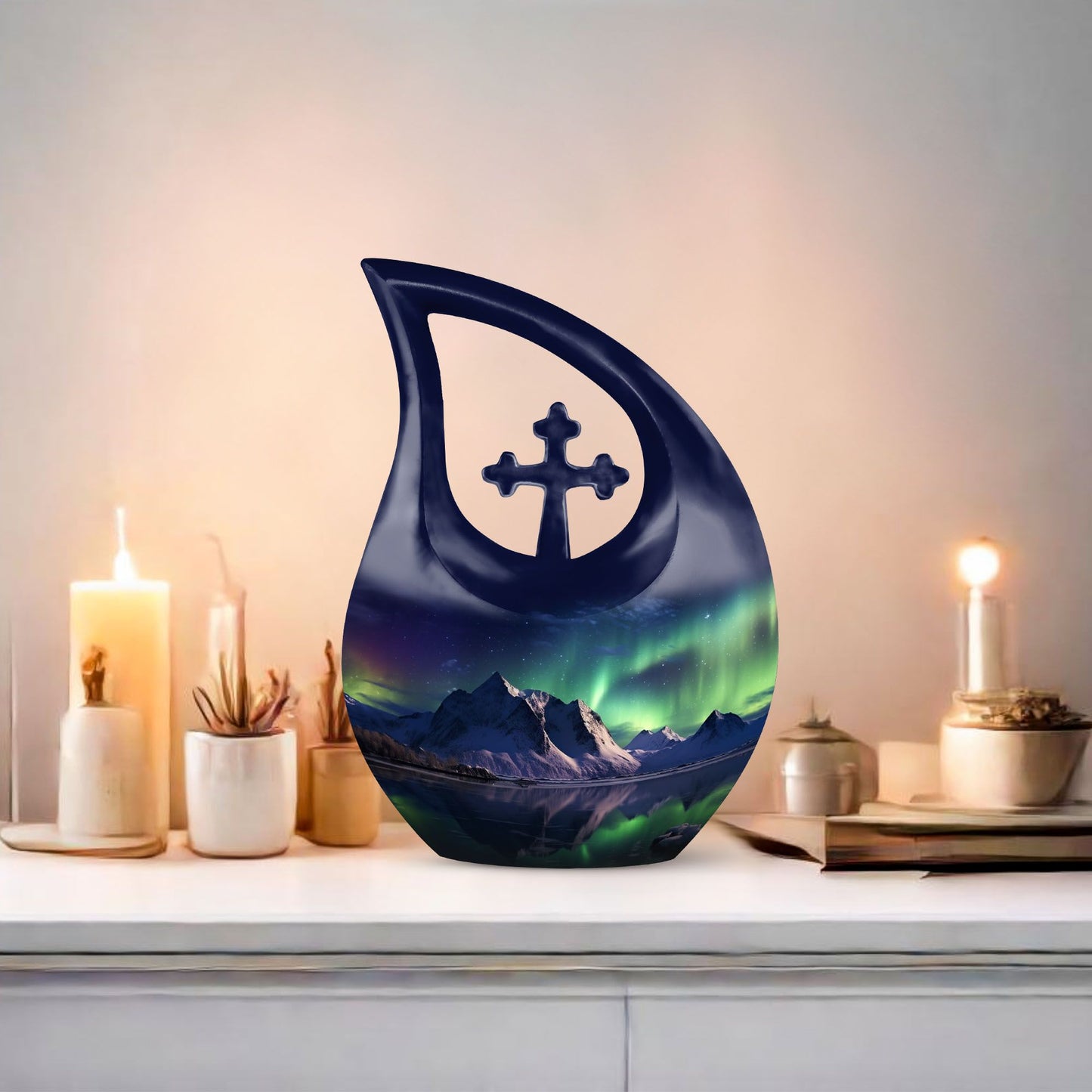 Aurora Urn, 10-inch Northern Lights Urn
