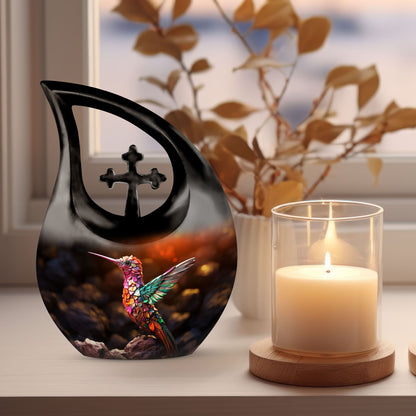 10 Inch Humming Bird themed urn 