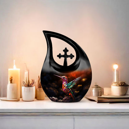10 Inch Humming Bird themed urn 