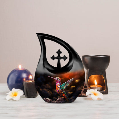 10 Inch Humming Bird themed urn 