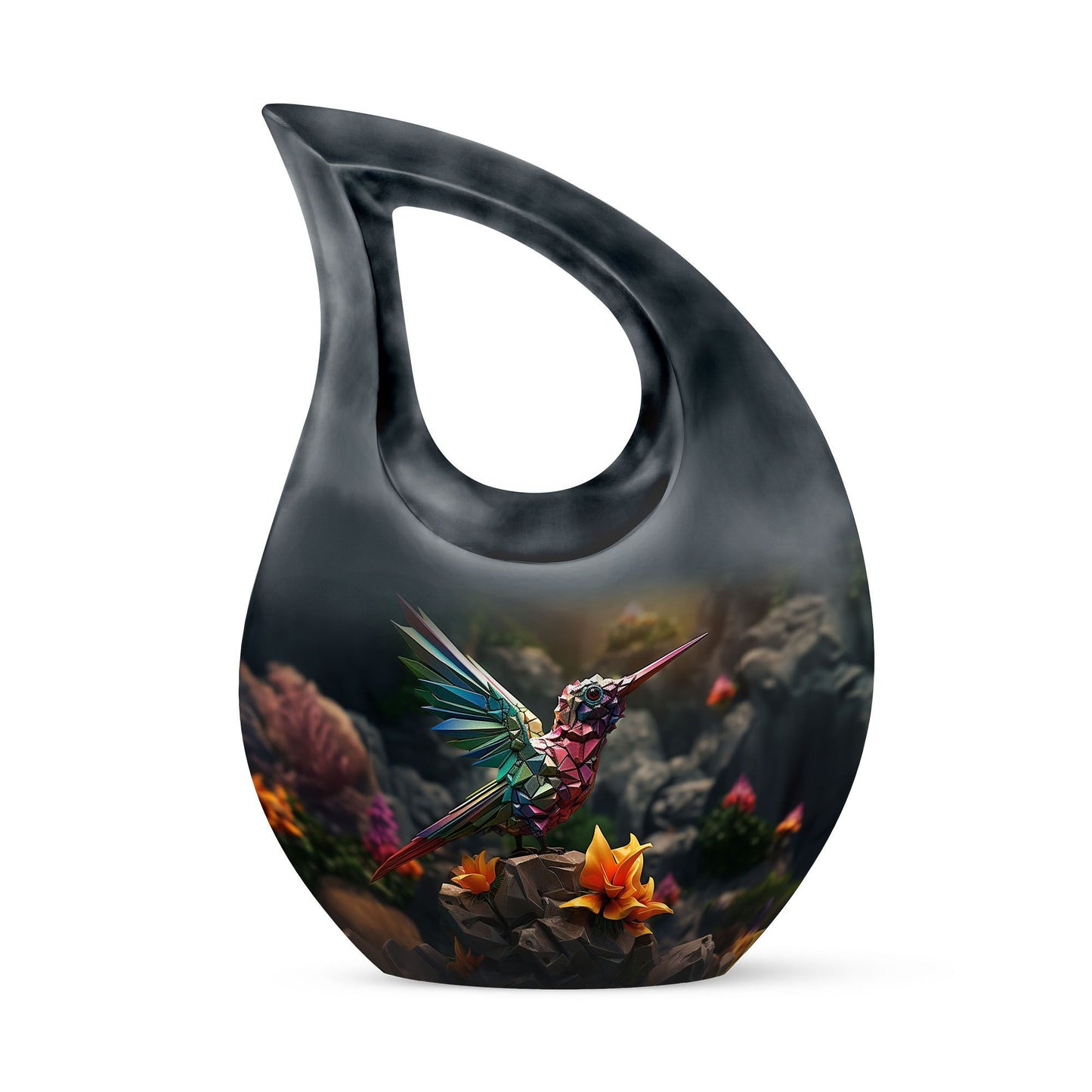 10-inch Humming Bird Cross Drop Urn