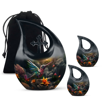 10-inch Humming Bird Cross Drop Urn