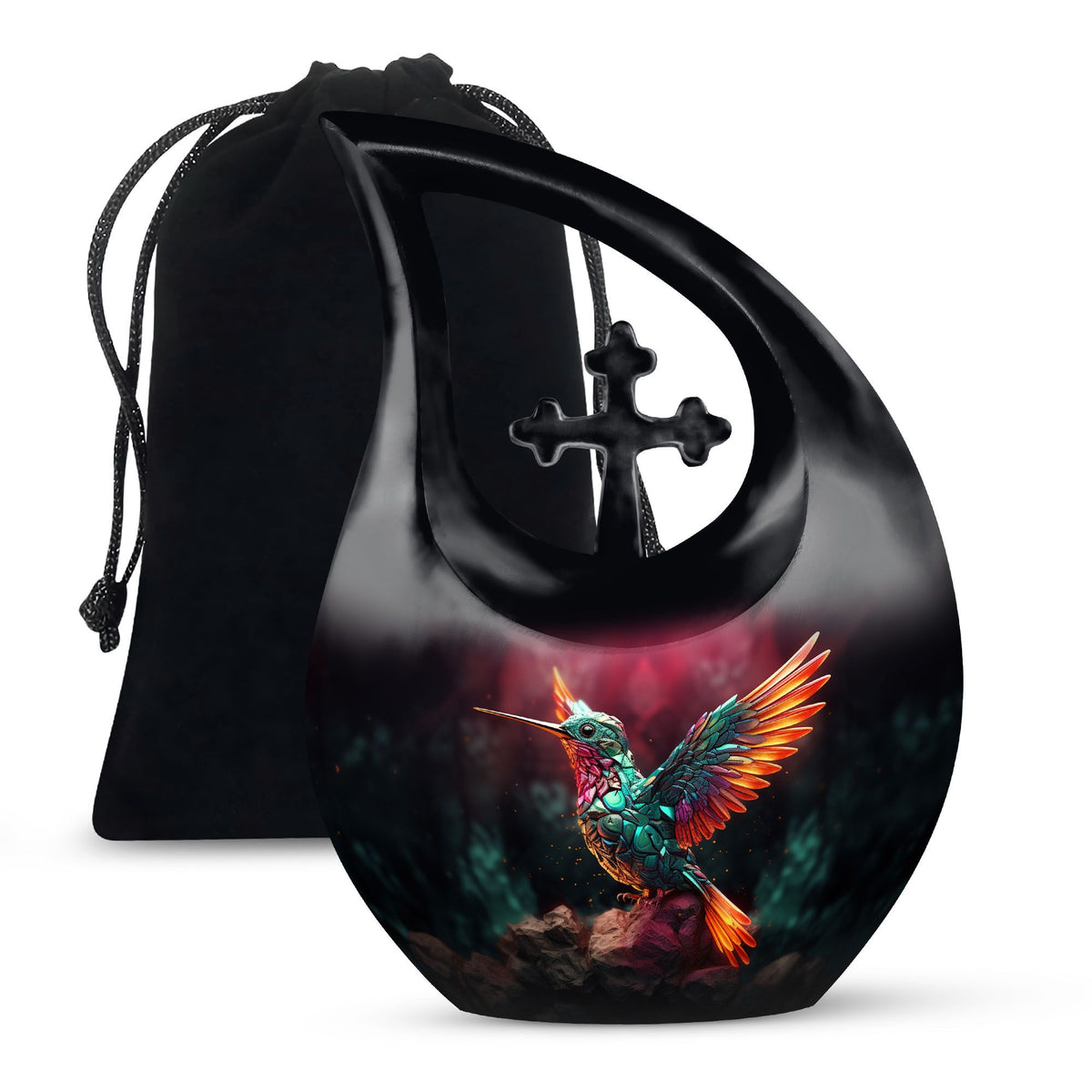 Cardinal Bird Cross Drop large urn 