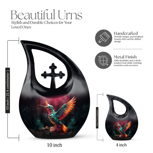 Cardinal Bird Cross Drop large urn 