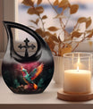 Cardinal Bird Cross Drop large urn 