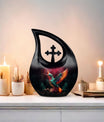 Cardinal Bird Cross Drop large urn 