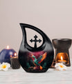 Cardinal Bird Cross Drop large urn 