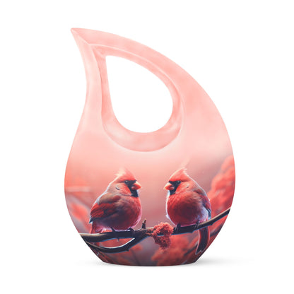 10-inch Cardinal Bird-themed Cross Drop Urn, 