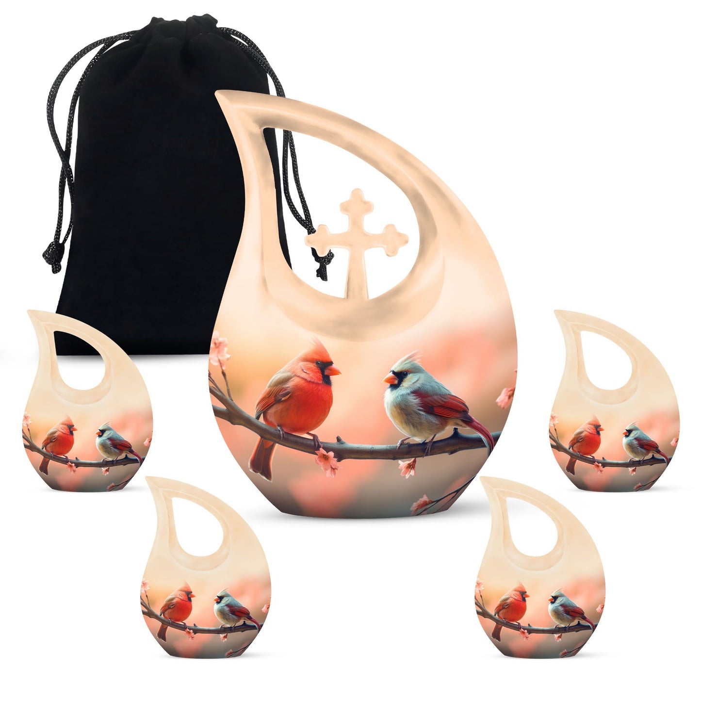 10 inch Cardinal Bird Urn