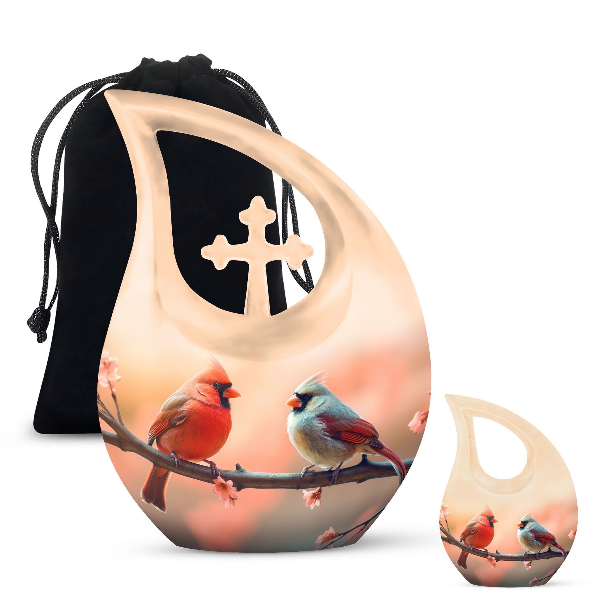 10 inch Cardinal Bird Urn