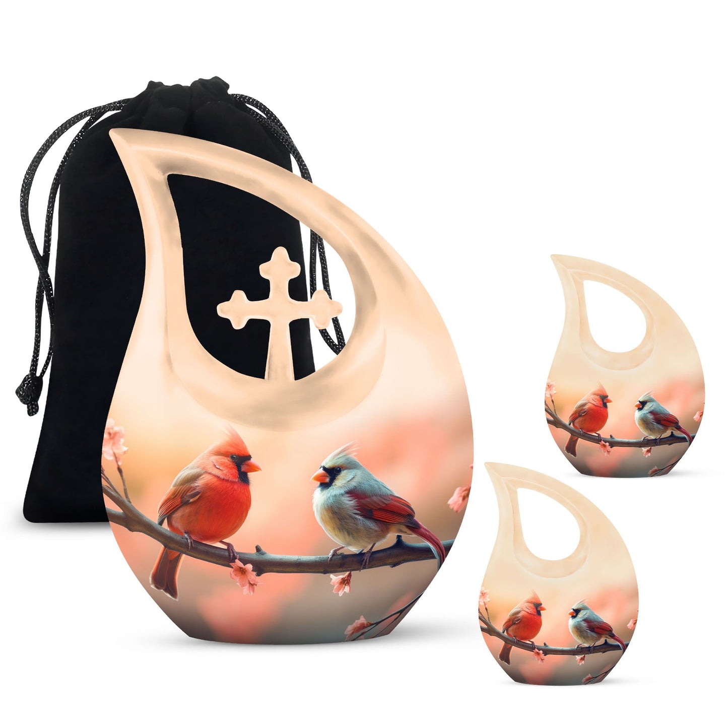 10 inch Cardinal Bird Urn