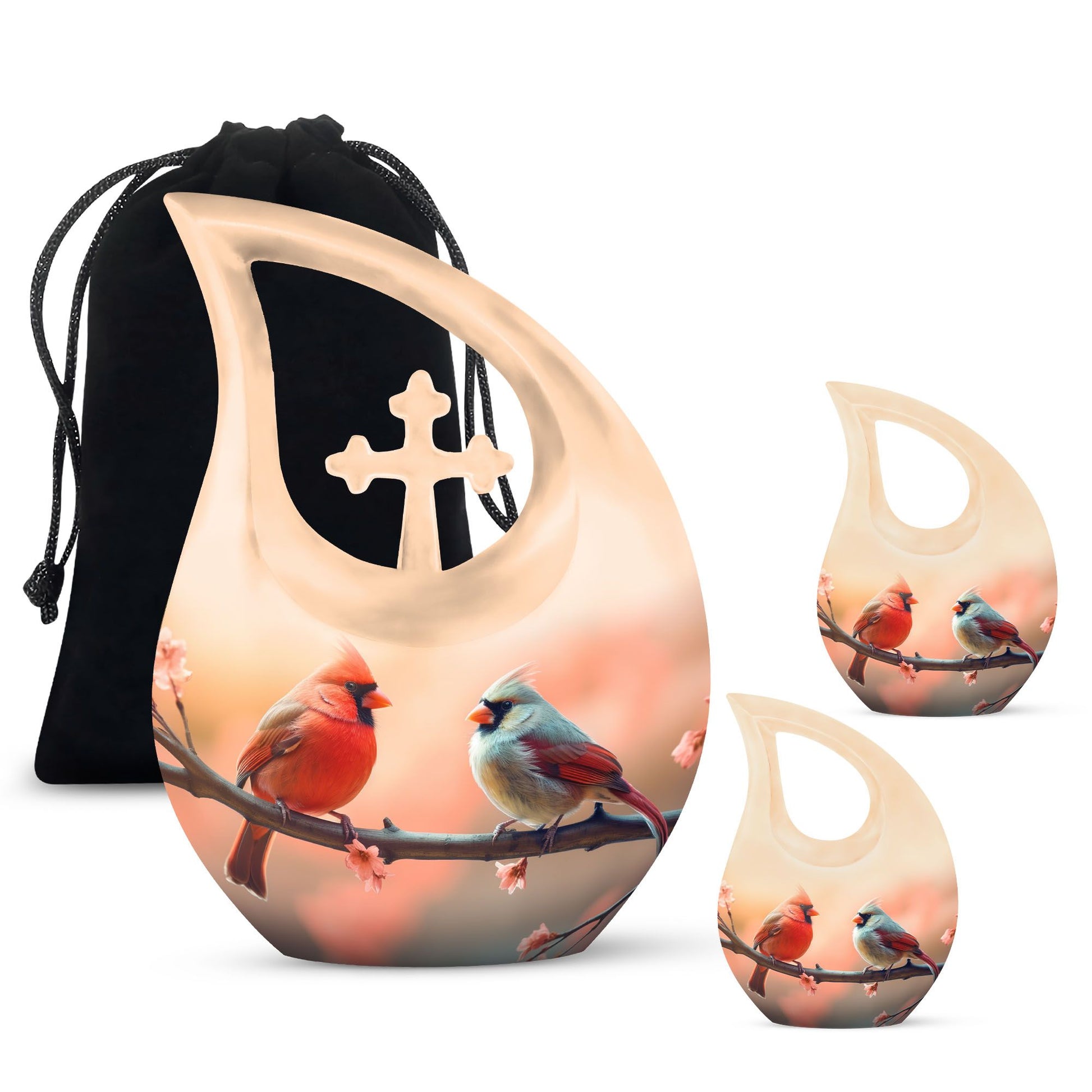 10 inch Cardinal Bird Urn