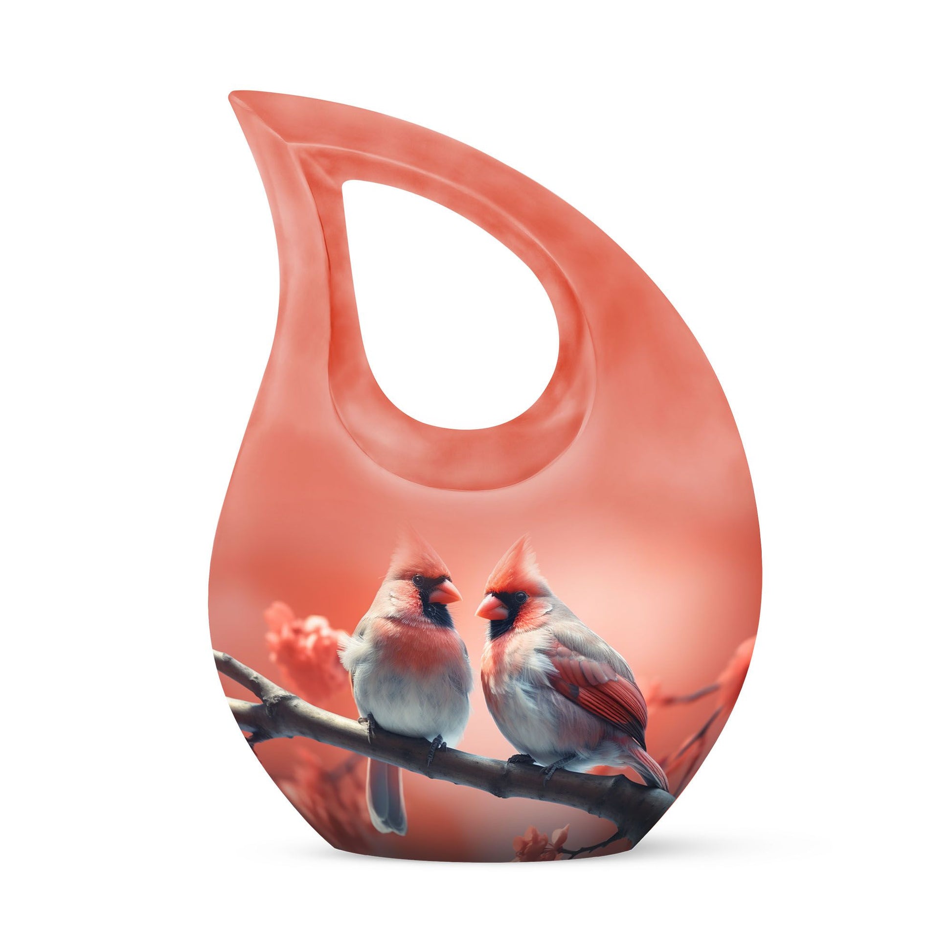 10 Inch Cross Drop Design Cardinal Bird Urn