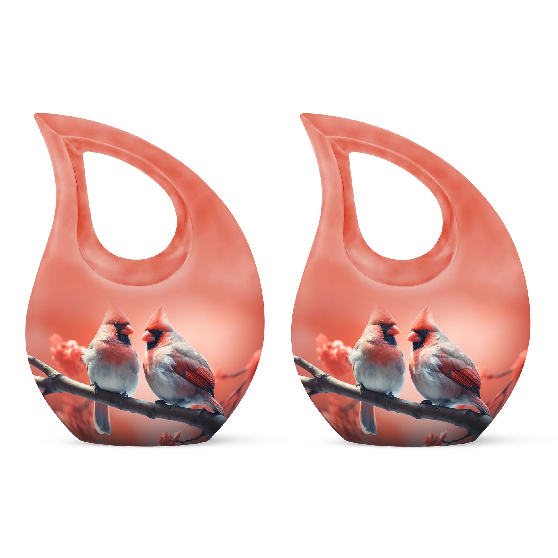 10 Inch Cross Drop Design Cardinal Bird Urn