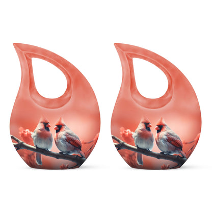 10 Inch Cross Drop Design Cardinal Bird Urn