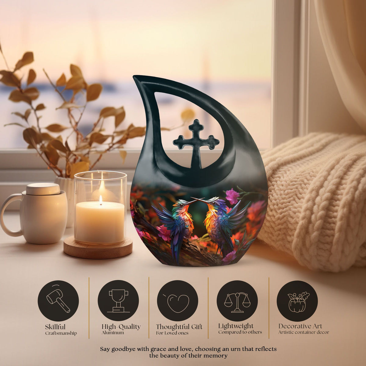 Cardinal Bird themed Extra Large Companion Urn