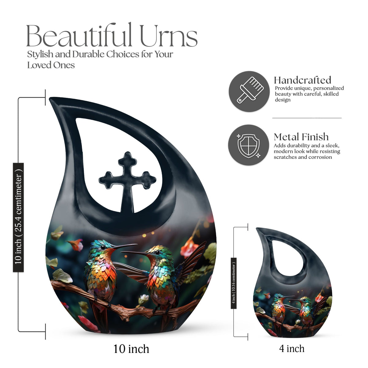 10-inch Midnight Mirage large urn 