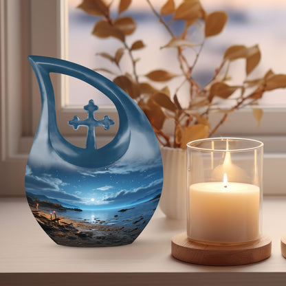 When Worlds Align large memorial urn 